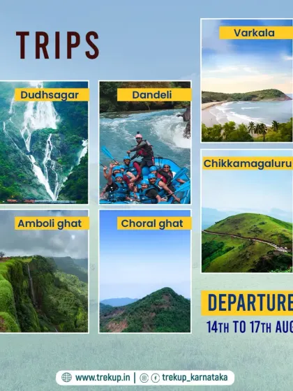 Beyond trekking, I also organize trips to places like Varkala, Chikmagalur, and Amboli Ghat. This shows the variety of experiences you can have with me.