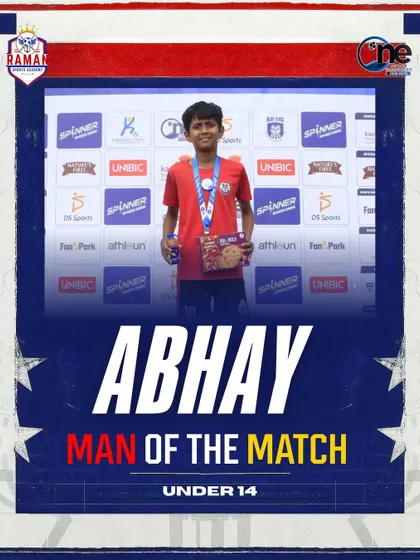 Abhay, who consistently shines, earning a Man of the Match award at the One Football Championship.