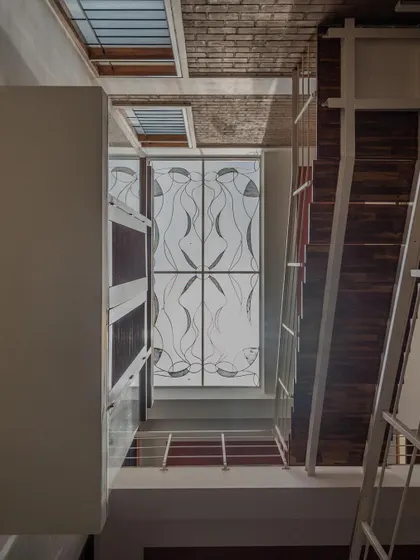 A collection of images that further explore our fascination with light. These photos capture how skylights, courtyards, and jaali walls fill our buildings with dynamic patterns of light and shadow.