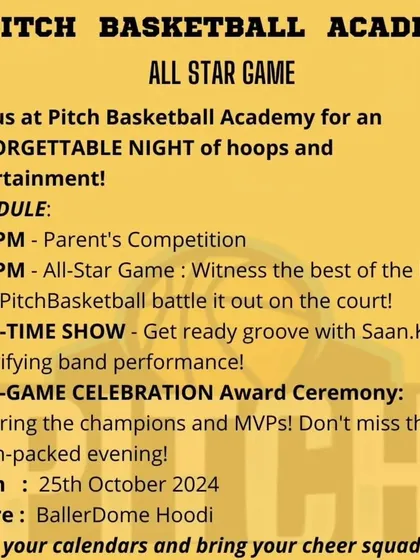 An invitation to our All-Star Game night, an event that brings our entire community together for a night of hoops, entertainment, and celebration.