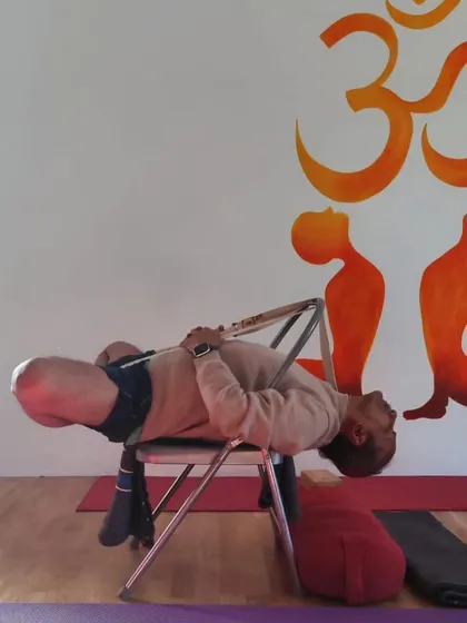 Additional images from my personal practice and teaching sessions, demonstrating a wide variety of asanas and the use of props. Each photo shows a moment of exploration in the journey of yoga.