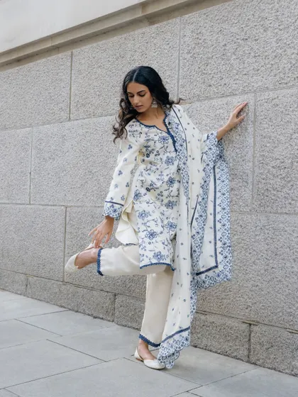 A closer look at one of my beautiful printed wool kurta sets from the Oon collection. The fabric is warm, but the fit is still relaxed and comfortable.