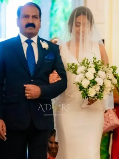 It's an honor to be part of such a precious moment. Here, a father walks his daughter down the aisle at a beautiful Christian wedding we planned, showcasing our experience in managing diverse ceremonies and traditions with grace and care.