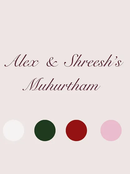 The color palette chosen for Alex and Shreesh's Muhurtham. A classic combination of white, red, and pink to create a timeless and romantic South Indian wedding.