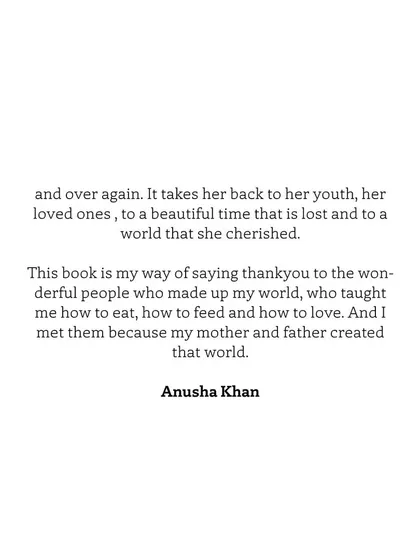 A moving quote from a client: "This book is my way of saying thank you to the wonderful people who made up my world, who taught me how to eat, how to feed and how to love."