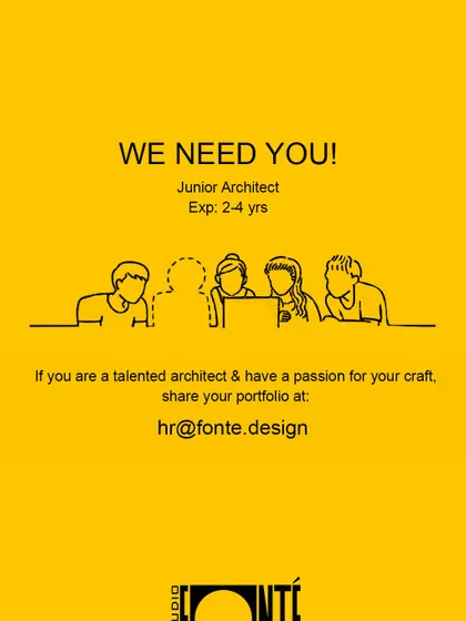This bright yellow ad from Estudio Fonte in Bangalore calls for a talented architect with 2-4 years of experience to join their team.