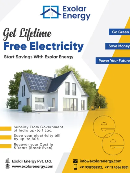 Get lifetime free electricity. With government subsidies up to 1 Lac and a break-even point in 5 years, solar is an unbeatable investment.