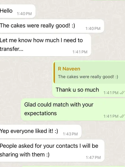 This is the happy review I received for the two-tier anniversary cake. It's always my goal to create cakes that are not only beautiful but also delicious, and feedback like this makes it all worthwhile.