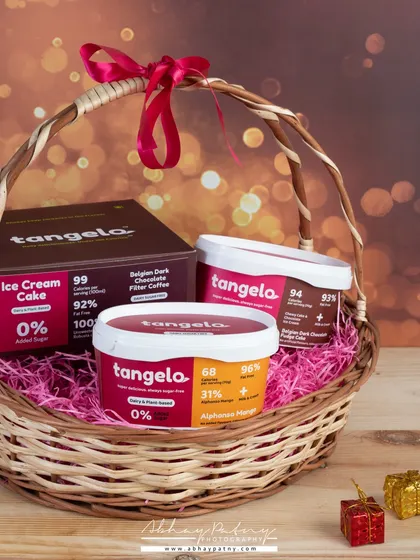 Another take on the festive gift basket, this time with a warmer, glowing background. This shows how I can create different moods for the same product to suit various campaign needs.