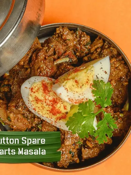 For the adventurous diner, I prepare Mutton Spare Parts Masala. This dish uses various organ meats, cooked in a thick, spicy masala, offering a unique and authentic taste of traditional nose-to-tail eating.