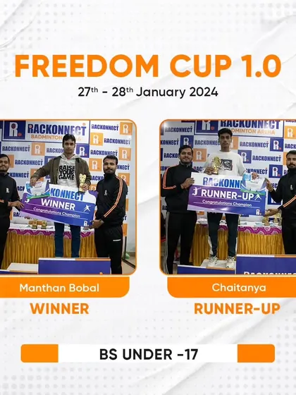 Presenting the champions of the Boys Singles Under 17 category from our Freedom Cup 1.0 tournament.