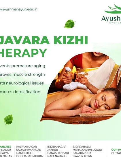 Njavara Kizhi is a unique strengthening therapy where poultices filled with medicated Njavara rice are used to massage the body. This treatment is highly effective for improving muscle strength, nourishing the tissues, promoting detoxification, and even addressing certain neurological conditions.