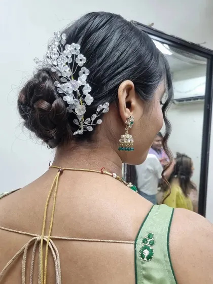 A collection of different party and sider makeup and hair looks. I can create anything from a simple, elegant style to a full glam look for any occasion.
