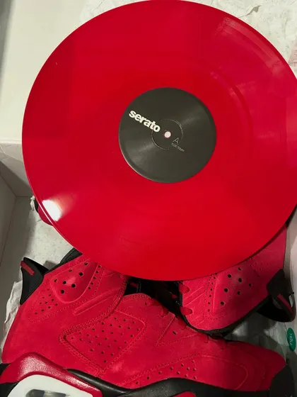 Sole mates. My Toro Bravo sneakers paired with a matching red Serato vinyl. Style and music go hand in hand.