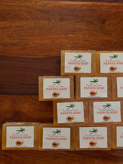 A large batch of my Papaya soap, ready for dispatch. This soap is great for achieving a natural skin glow and is suitable for all skin types.