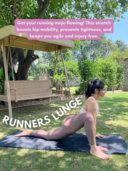 Get your running mojo flowing with a runner's lunge. This stretch is perfect for boosting hip mobility, preventing tightness, and keeping you agile and injury-free.