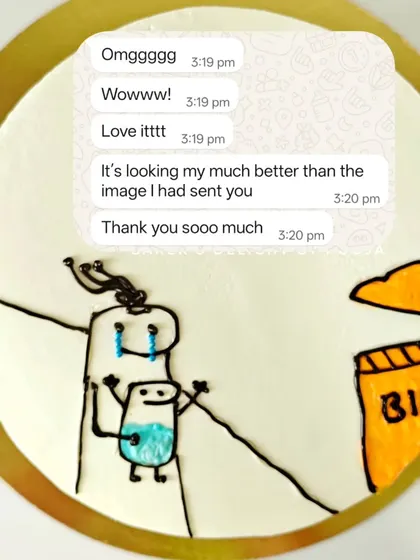 The client's reaction to the sibling roast cake was priceless. I'm so glad they loved it and that it looked even better than the image they sent.