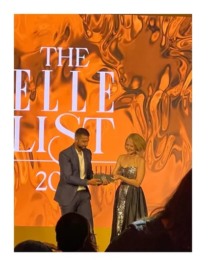 A special moment presenting an award at The Elle List 2025. It's an honor to be recognized by the industry and to have the opportunity to celebrate the next generation of creative wave makers.