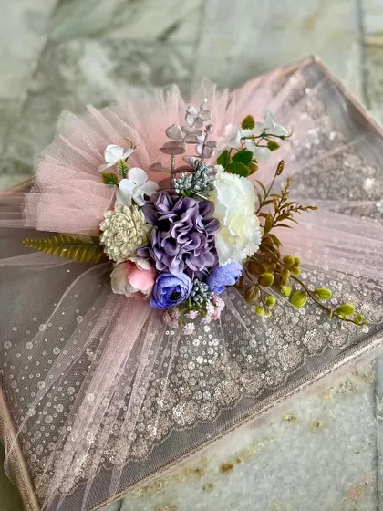 A duplicate image of the full trousseau-wrapped gift.
