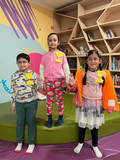 The winners of our Read Aloud Competition. We celebrate their effort and courage with small trophies to make them feel proud of their achievement.