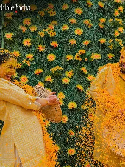 A fun and colorful Haldi moment I captured, used by Incredible India to highlight the vibrant traditions of Indian weddings.