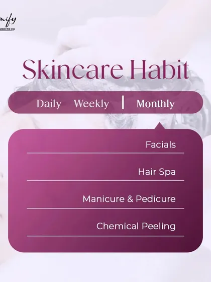 Your glow starts with good habits. We offer a range of services like facials, hair spas, and manicures that you can build into your monthly self-care routine.