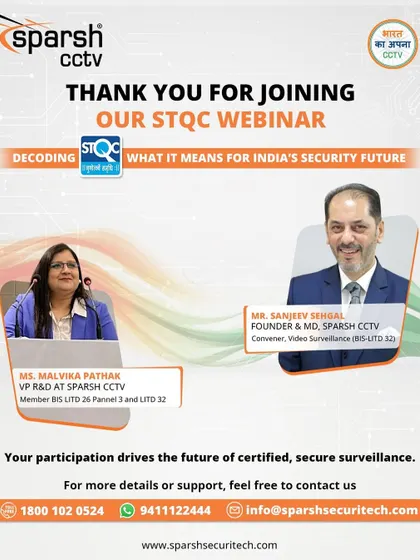 A thank you note to all who attended my STQC webinar. It was a pleasure to have my Founder & MD, Mr. Sanjeev Sehgal, and VP R&D, Ms. Malvika Pathak, decode the future of certified security in India.