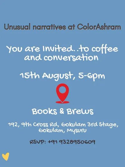 Our 'Unusual Narratives' series features inspiring talks from members of our community. This invitation is for a coffee and conversation with a former intern who is now building her own natural-dye lifestyle brand.