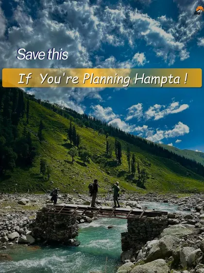 If you're planning the Hampta Pass trek, this is a glimpse of what awaits you: river crossings and stunning valley views.