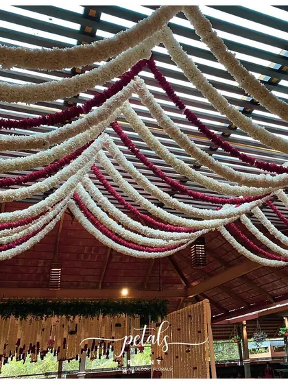 A duplicate image of the beautiful suspended floral garlands.