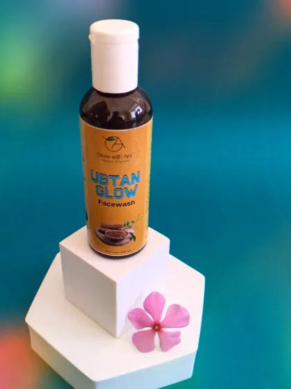 Another look at the Ubtan Glow Facewash. It offers gentle exfoliation, acne control, and chemical-free cleansing.