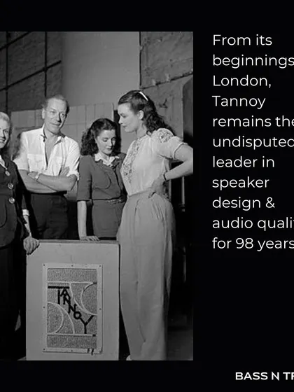 From its beginnings in London, Tannoy has remained an undisputed leader in speaker design for 98 years. This image captures the timeless appeal and enduring quality of a brand built on innovation and a passion for sound.