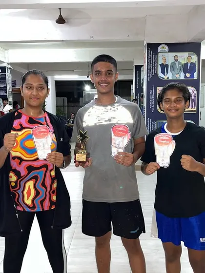 Our champions together. Three of our boxers proudly display their awards after a successful outing at the 83rd ICCBS competition, where we secured two gold medals and one silver.