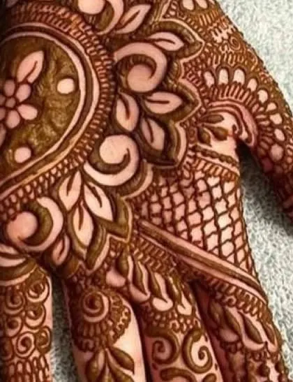 A close-up of a bold floral pattern, perfect for filling larger spaces in a bridal design.