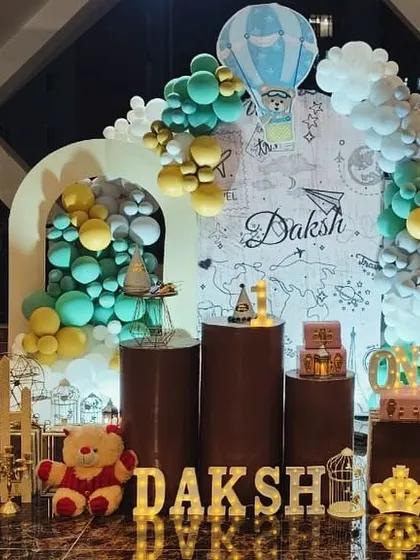 A whimsical teddy bear and hot air balloon theme, combining two adorable concepts into one magical party.