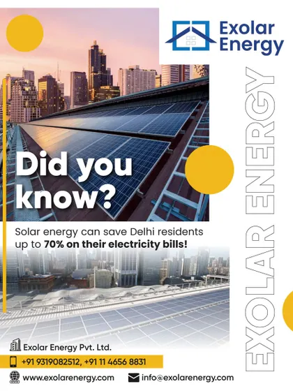 Did you know that solar energy can save Delhi residents up to 70% on their electricity bills? It's a smarter way to power your home and build a brighter tomorrow.
