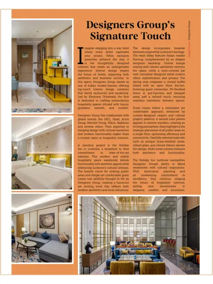 Additional media from the Holiday Inn, Lucknow project. These visuals provide further insight into the design of the lounges, dining areas, guest rooms, and other public spaces, highlighting our commitment to creating a cohesive and culturally resonant hospitality experience.