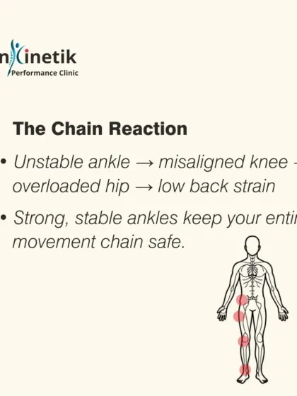 An unstable ankle sets off a chain reaction. It can lead to a misaligned knee, an overloaded hip, and eventually, low back strain. Building strong, stable ankles is essential for keeping your entire movement chain safe and efficient.
