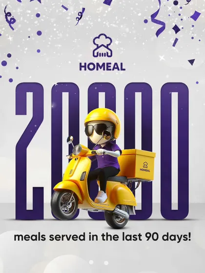 A huge milestone for us. We've served over 20,000 meals in the last 90 days, including 15,000 corporate meals. This number represents our growing commitment to making healthy home food accessible to everyone.