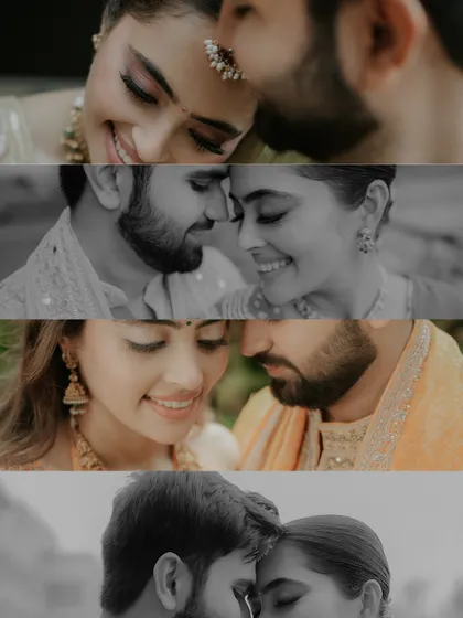 A film-strip style collage of intimate, close-up portraits, alternating between color and black and white to emphasize the raw emotion and connection.