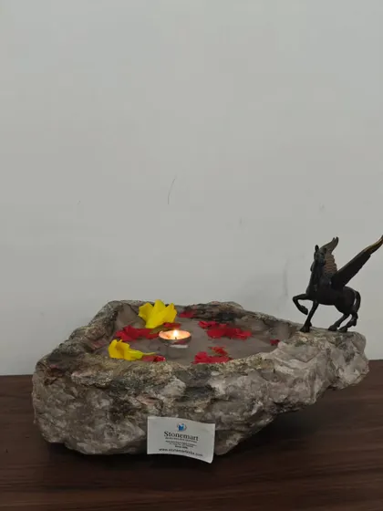 The unique, rugged texture of this natural stone bowl makes it a true piece of art. Each one is completely one-of-a-kind.