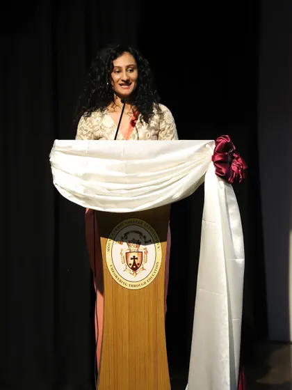 Addressing the graduating students at Mount Carmel College. My message to them was simple: success has no timeline, so work hard and be successful in your own eyes.
