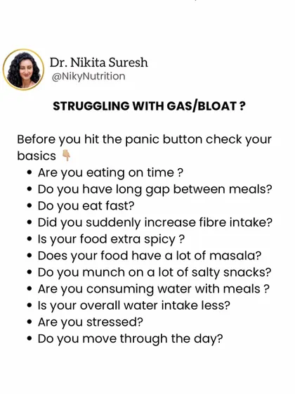 Struggling with gas or bloating? Before you panic, check these basics. Often, the cause is simple, like eating too fast, long gaps between meals, or a sudden increase in fiber.
