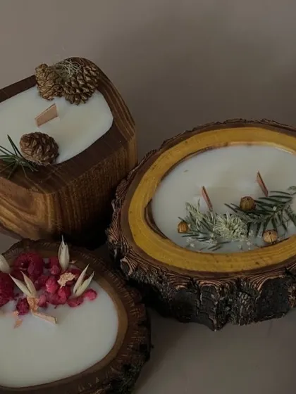 These wooden bark candles are perfect for creating a cozy, nature-inspired ambiance.