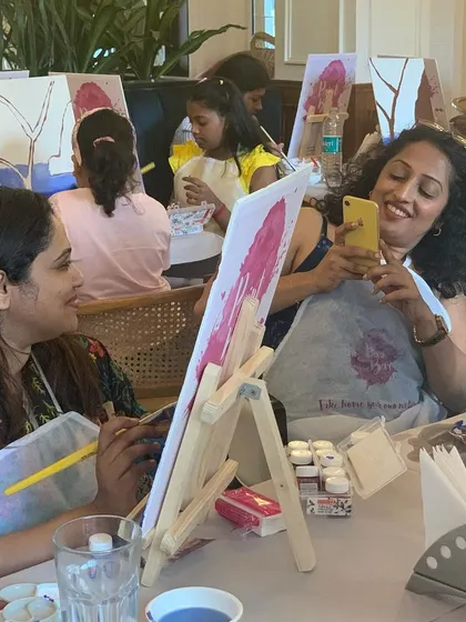Friends capturing the moment at our Kochi workshop. It's all about creating art and making memories.