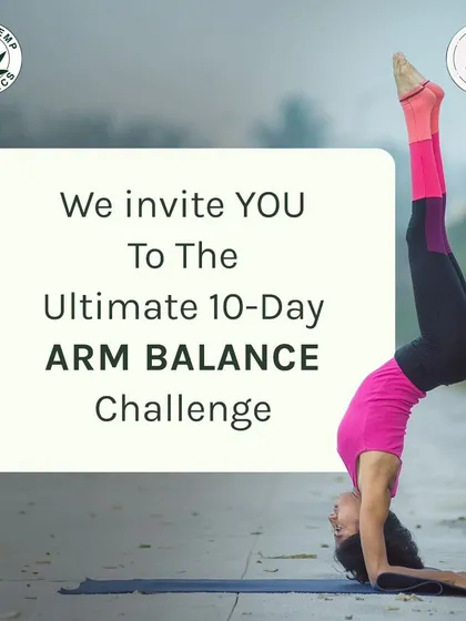 Giveaway Alert. Announcing an ultimate 10-day arm balance challenge. It's not about achieving the perfect pose, but about showing up and giving it a try.