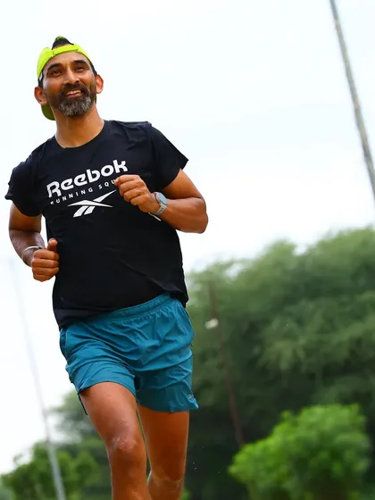 A happy runner enjoying the Sunday session. The goal is always to find joy in the journey and celebrate every run.