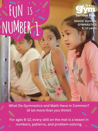 A collection of posters for our "Fun is Number 1" theme, showing how we turn math concepts into movement and play for all age groups.
