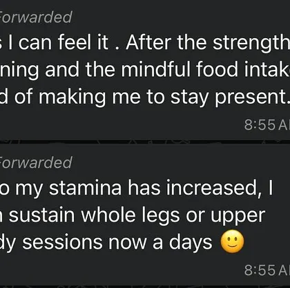 "My stamina has increased, I can sustain whole legs or upper body sessions now." This feedback shows how our program builds endurance and strength over time.