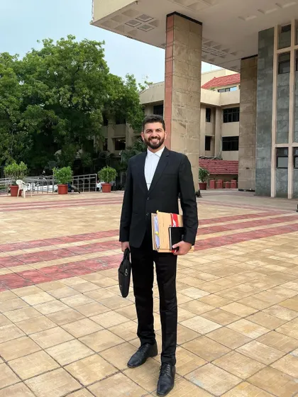 Outside the Delhi High Court after appearing before the Chief Justice regarding the solitary confinement of an undertrial prisoner. This barbaric and inhumane practice violates fundamental rights, and I am committed to fighting against it.